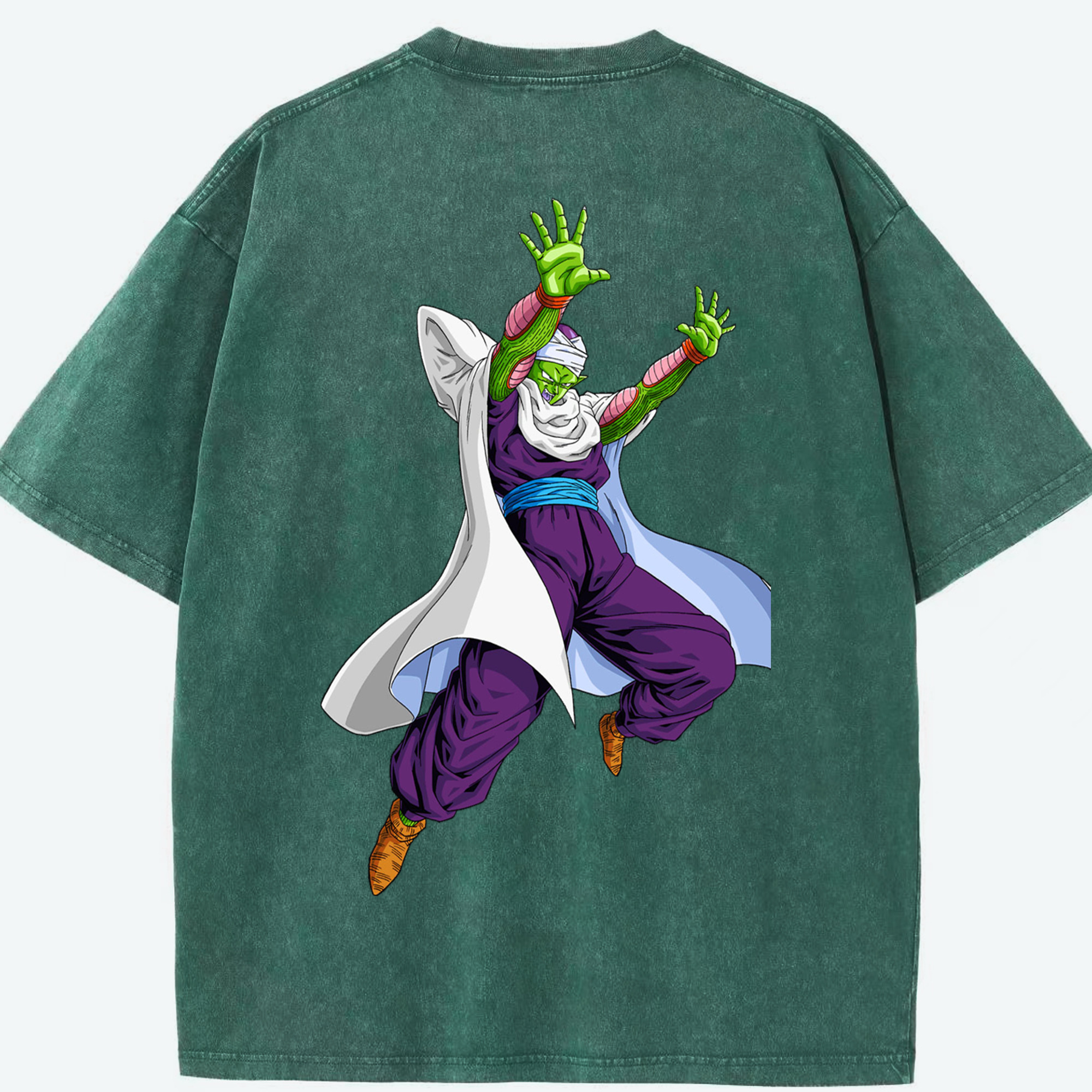 （画像用） ドラゴンボール ピッコロ DRAGON BALL Piccolo 綿100% ヴィンテージ風 半袖Tシャツ（背面プリント）